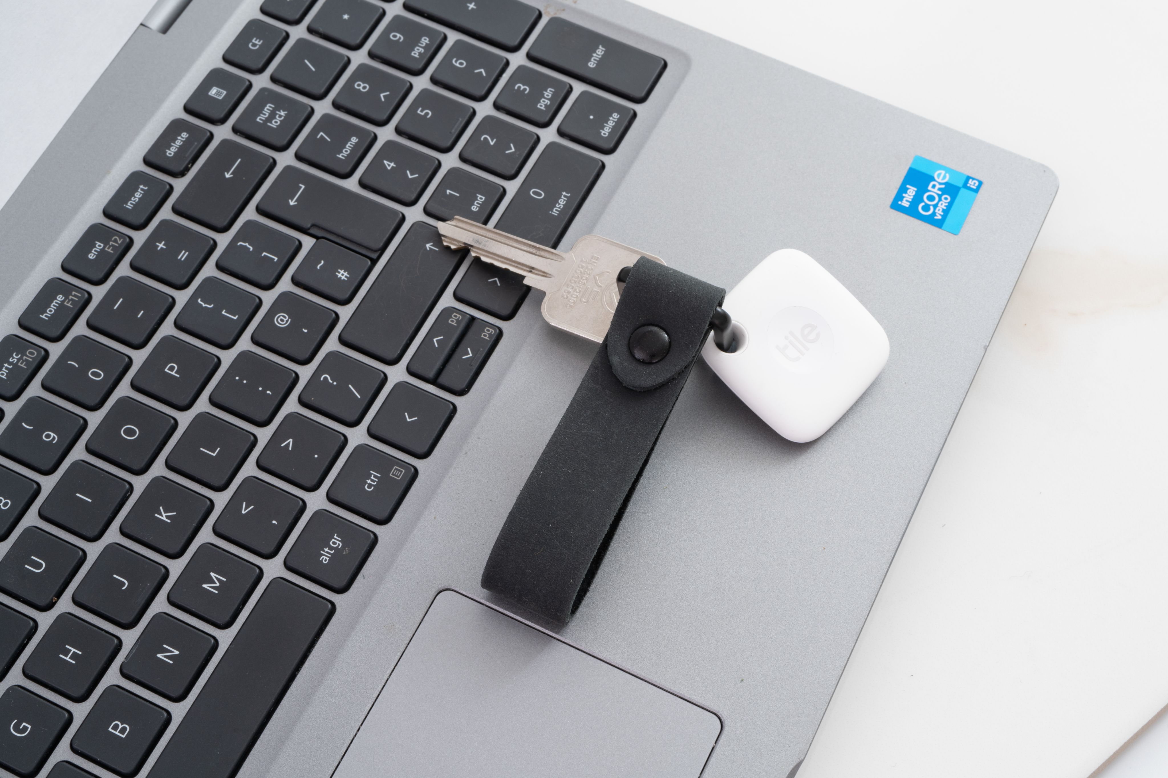 Standard Tile Mate + Full Grain Leather Key Fob 14