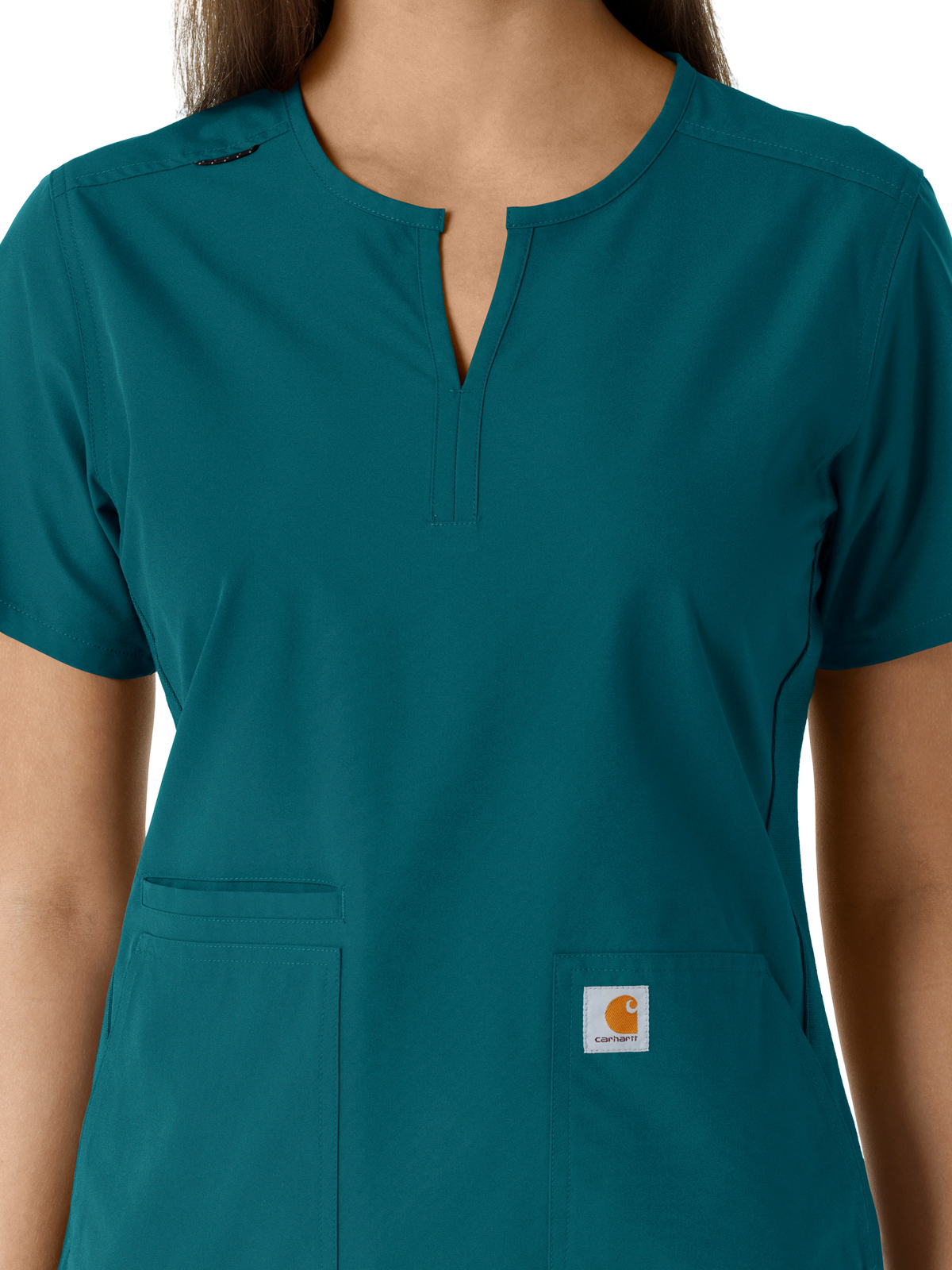 Carhartt Scrubs - Force Essentials Women's Notch Neck Tunic Knit Panel Top 5