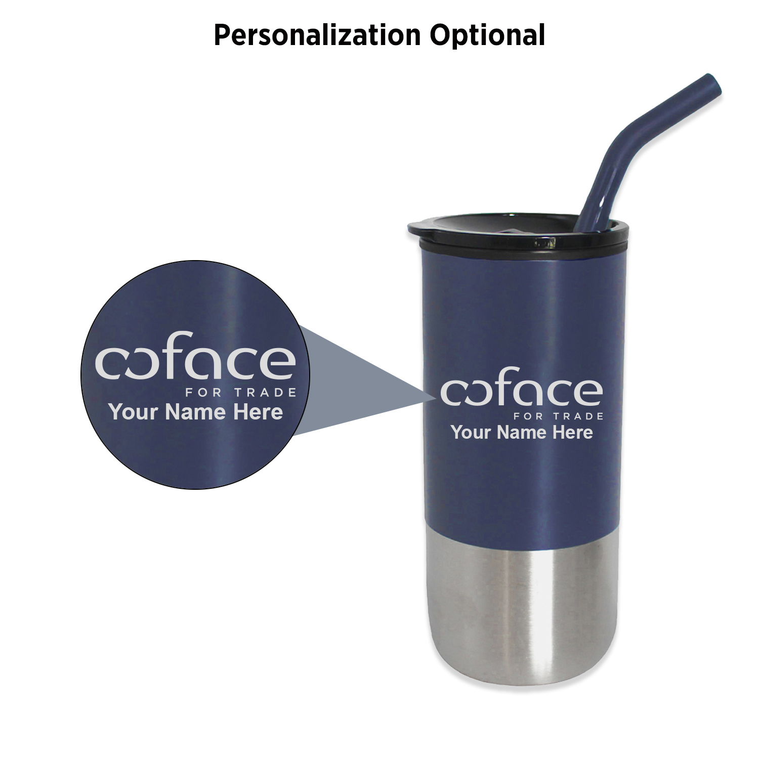 EcoSip 16oz Double-Wall Tumbler With Silicone Tipped Straw 12