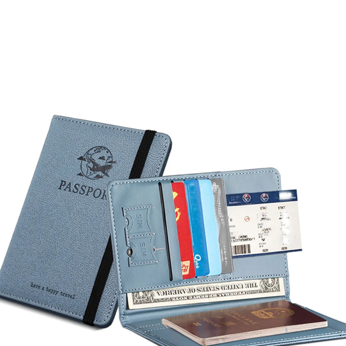Passport Holder Wallet Travel With Card Storage 6