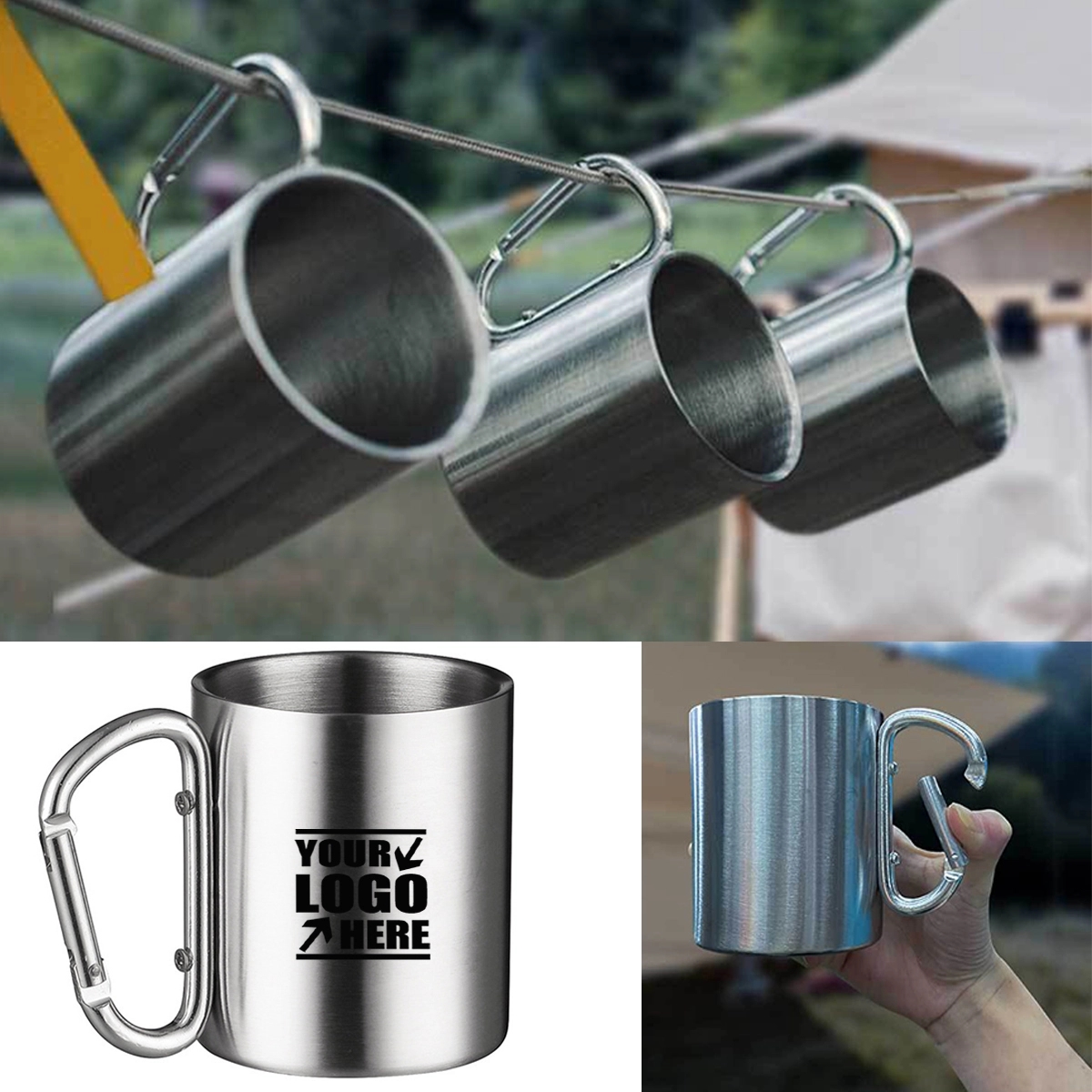 Stainless Steel Mug With Mountain Buckle Handle 1