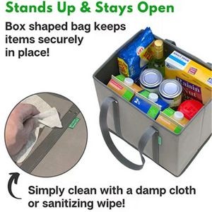 Heavy Duty Reusable Shopping Bags With Box Shape to Stand Up 2