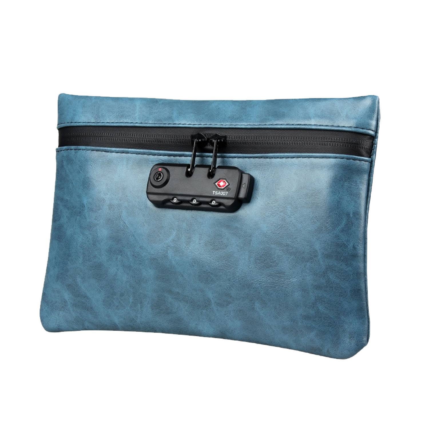 PU Leather Carbon Smell Proof Bag With Combination Lock 3