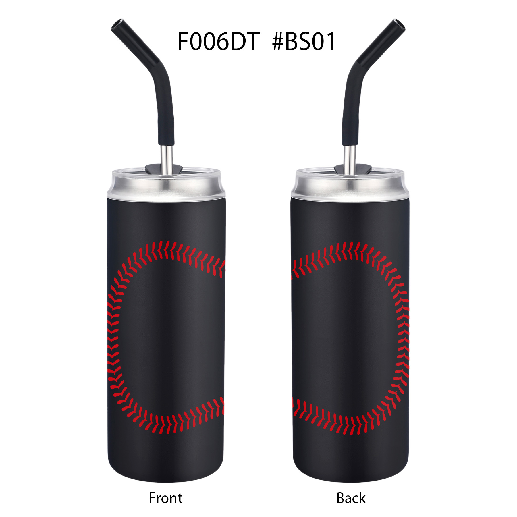 20 oz. Baseball Design Vacuum Tumbler With Straw 6