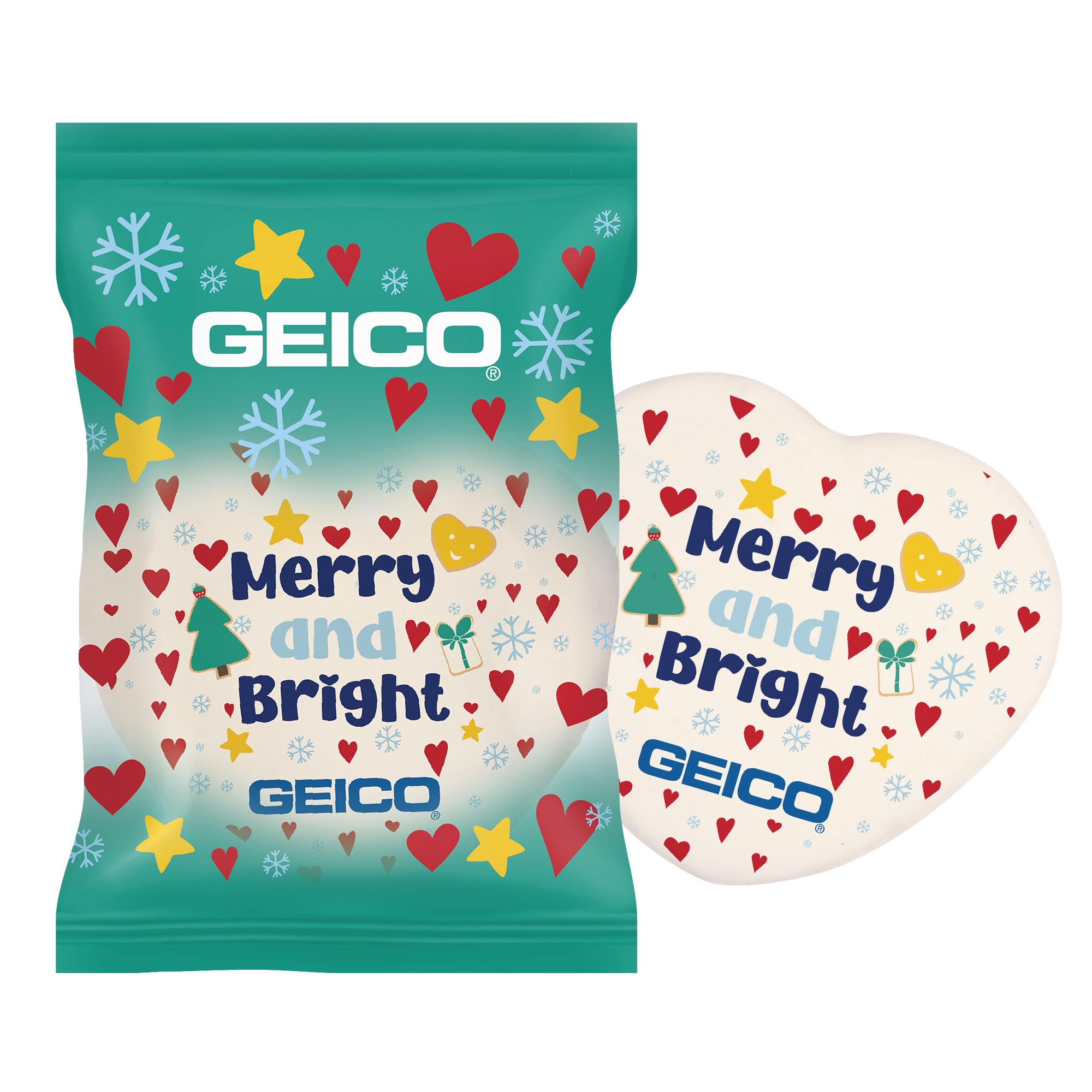3" Iced Full Color Vanilla Cookie- Heart 3