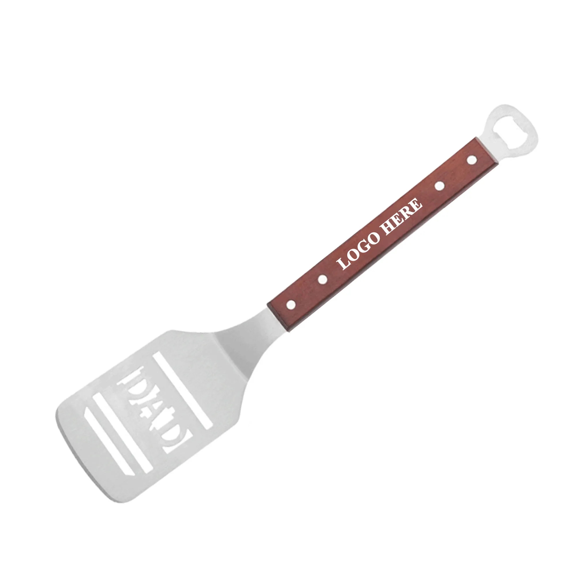Outdoor BBQ Spatula With Wooden Handle And Bottle Opener 2