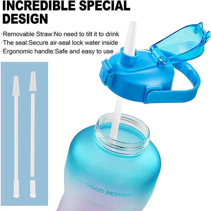 64Oz Large Capacity Straw Water Bottle 3