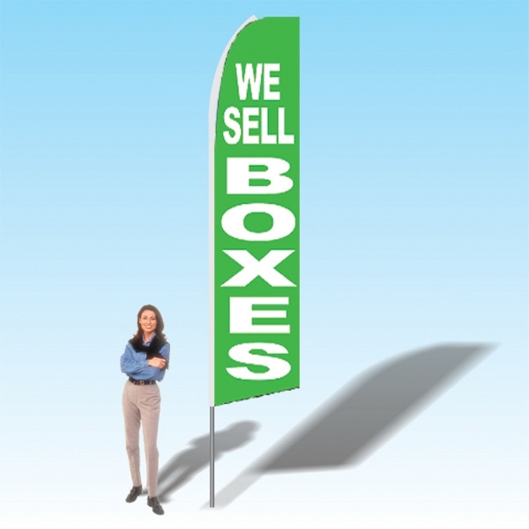 15FT We Sell Boxes Green Advertising Banner Flag 1