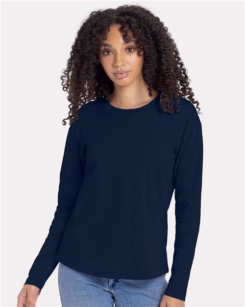 Women's Cotton Relaxed Long Sleeve T-Shirt - 3911 18