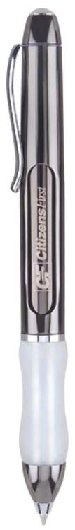 Gun Metal Dual V Logo Twist Ballpoint Brass Pen 2