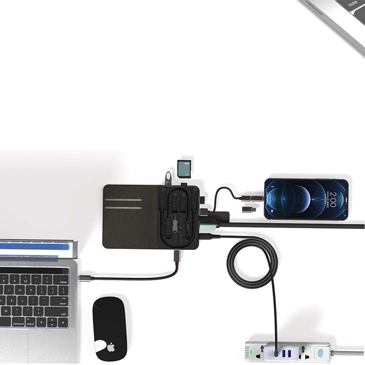 Compact Charging Hub Kit Phone Laptop Extender Power Bank 2