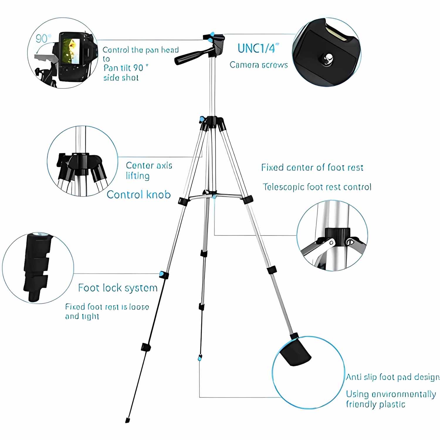 Tripod For Mobile Phone Photography Rotatable Holder 4