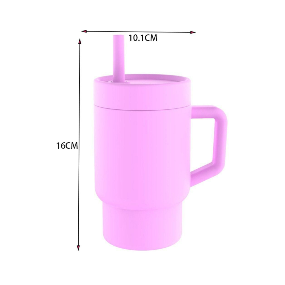 Silicone Tumbler with Handle and Straw Lid 4
