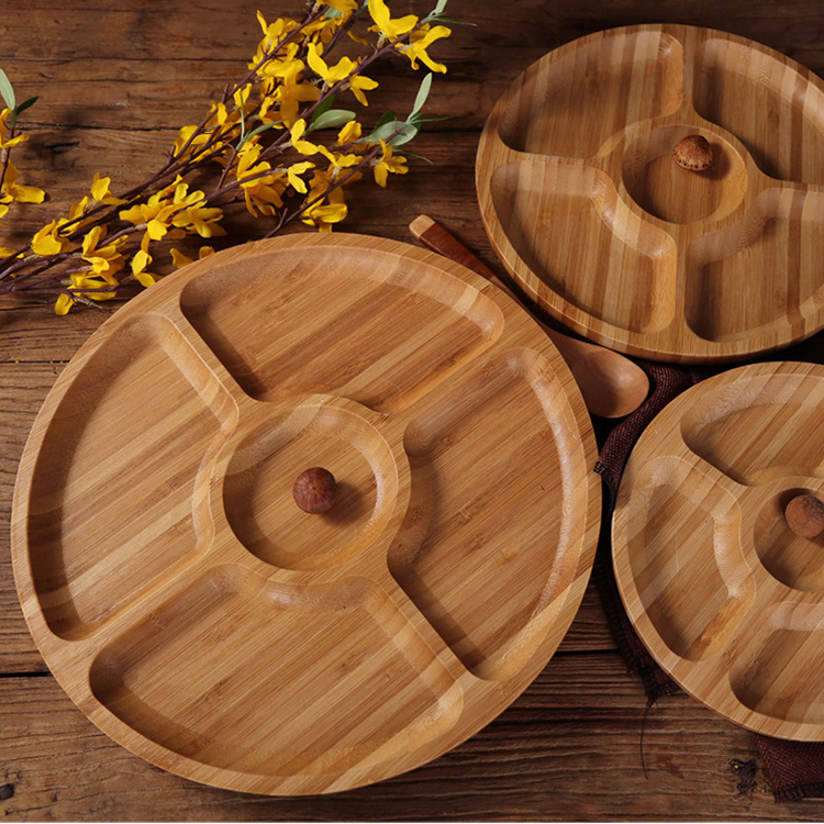 Bamboo Separation Plates Serving Tray 5