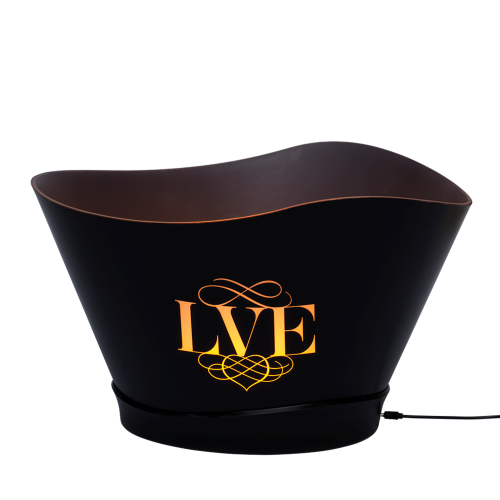Large Black Plastic LED Ice Bucket 4