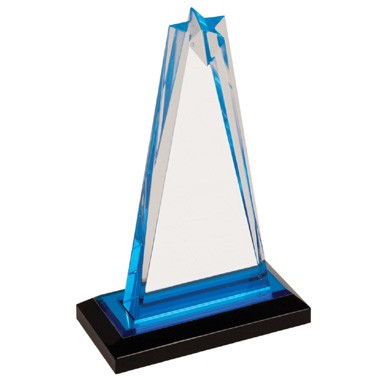 7 1/4 inch Star Acrylic Award with Blue Accent 1