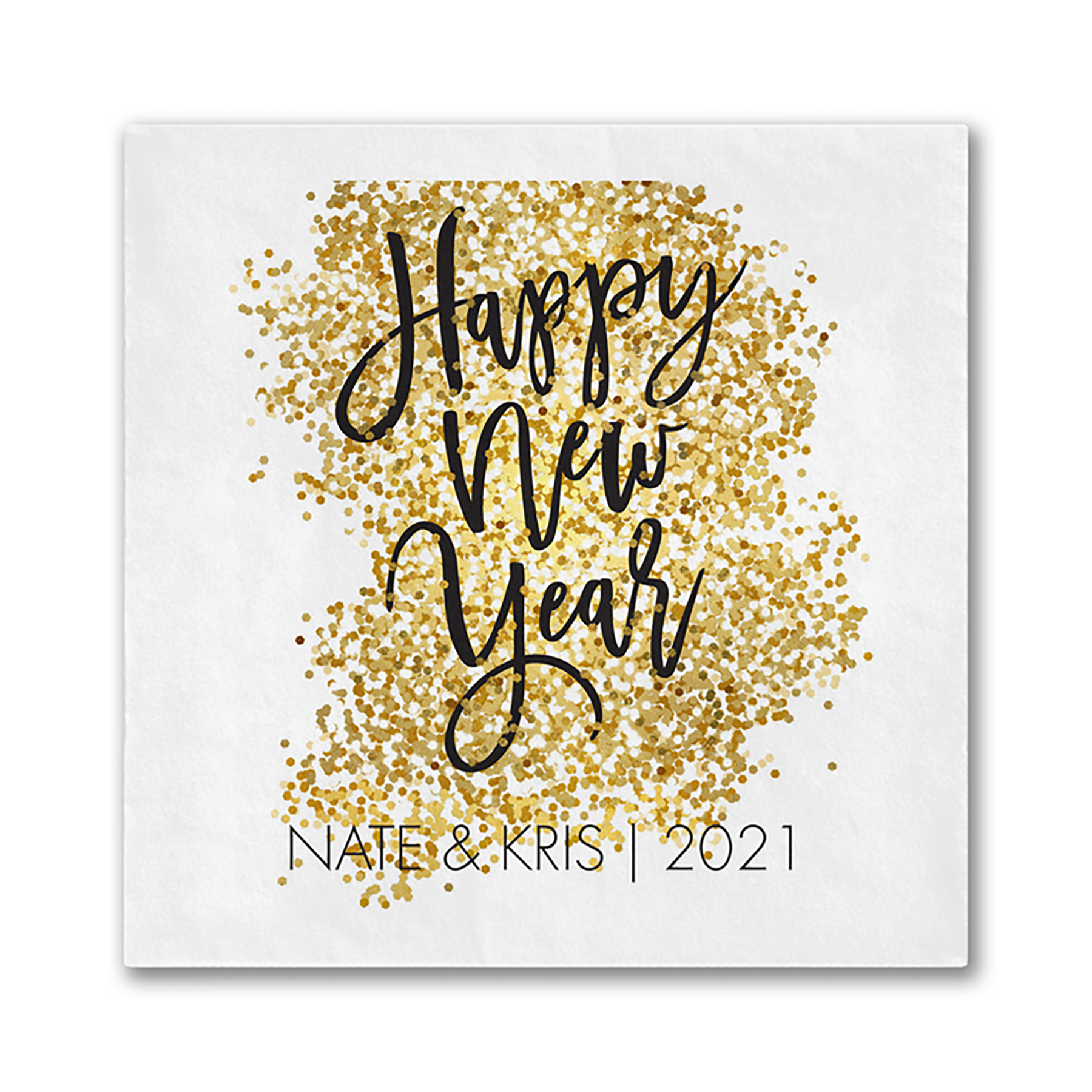 Glittery New Year Beverage Ooh La Color Napkin 1