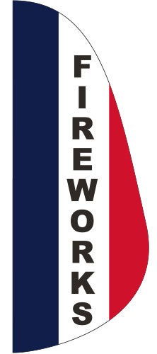 "FIREWORKS" 3' x 8' Message Feather Flag 1