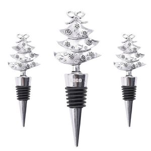 Elegant Silver Christmas Tree Wine Stopper Cork 12