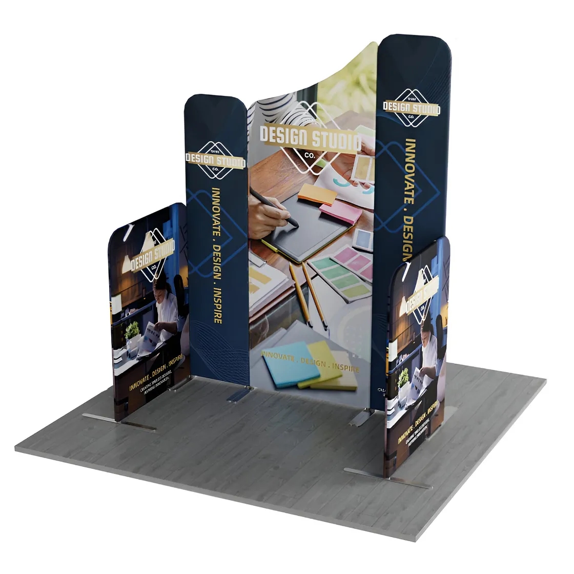 6.5ft Magnetic Modular Fabric Display - Five Maglock Panels 7