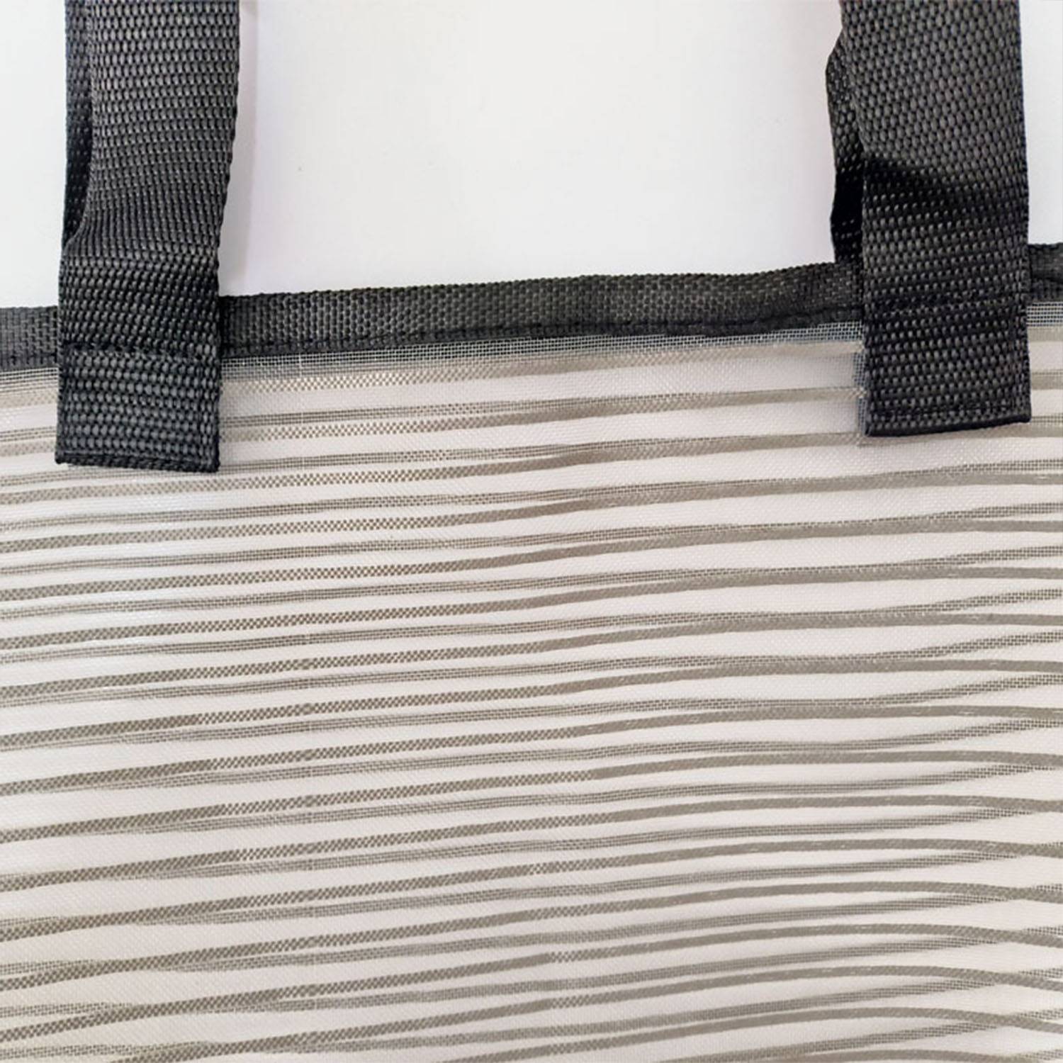 Sheer Mesh and Polyester Pinstripe Tote Bags 6