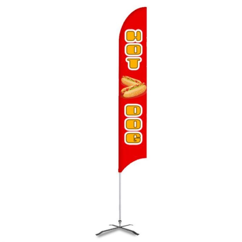Hot Dog Pre Printed 15' G7 Feather Flag Red 2