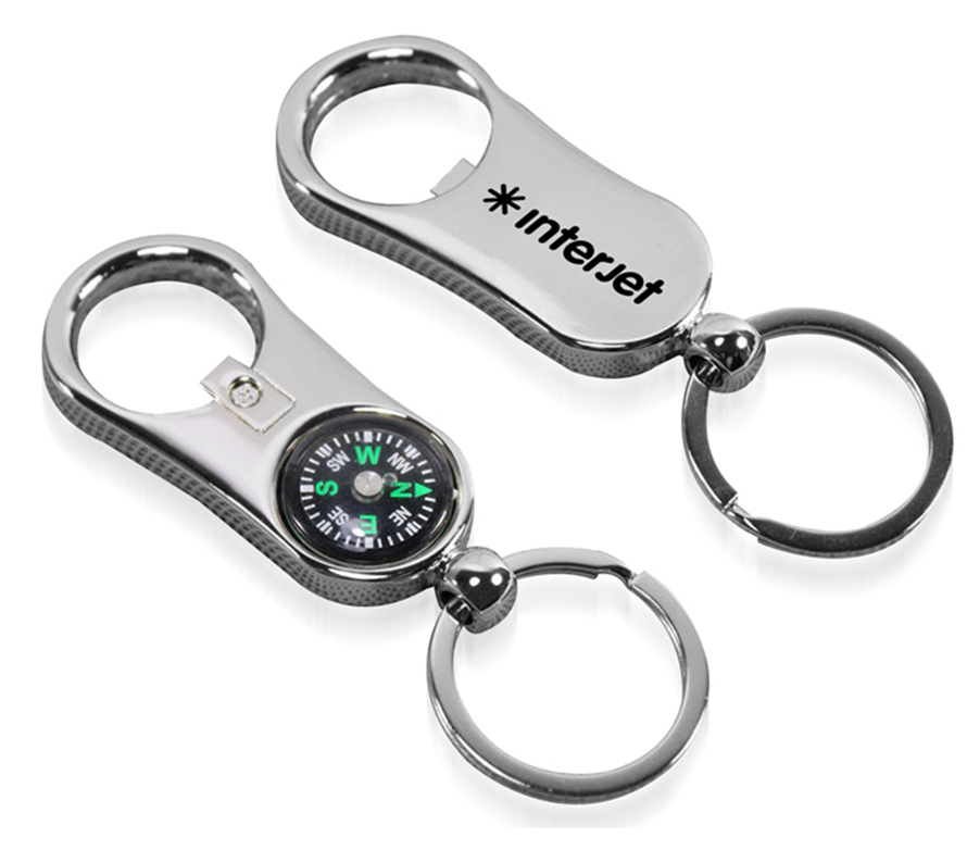 Metal Bottle Opener Compass Keychain 2