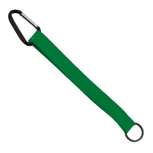 3/4" Sewn Polyester Keychain with Metal Split-Ring and Carabiner 168