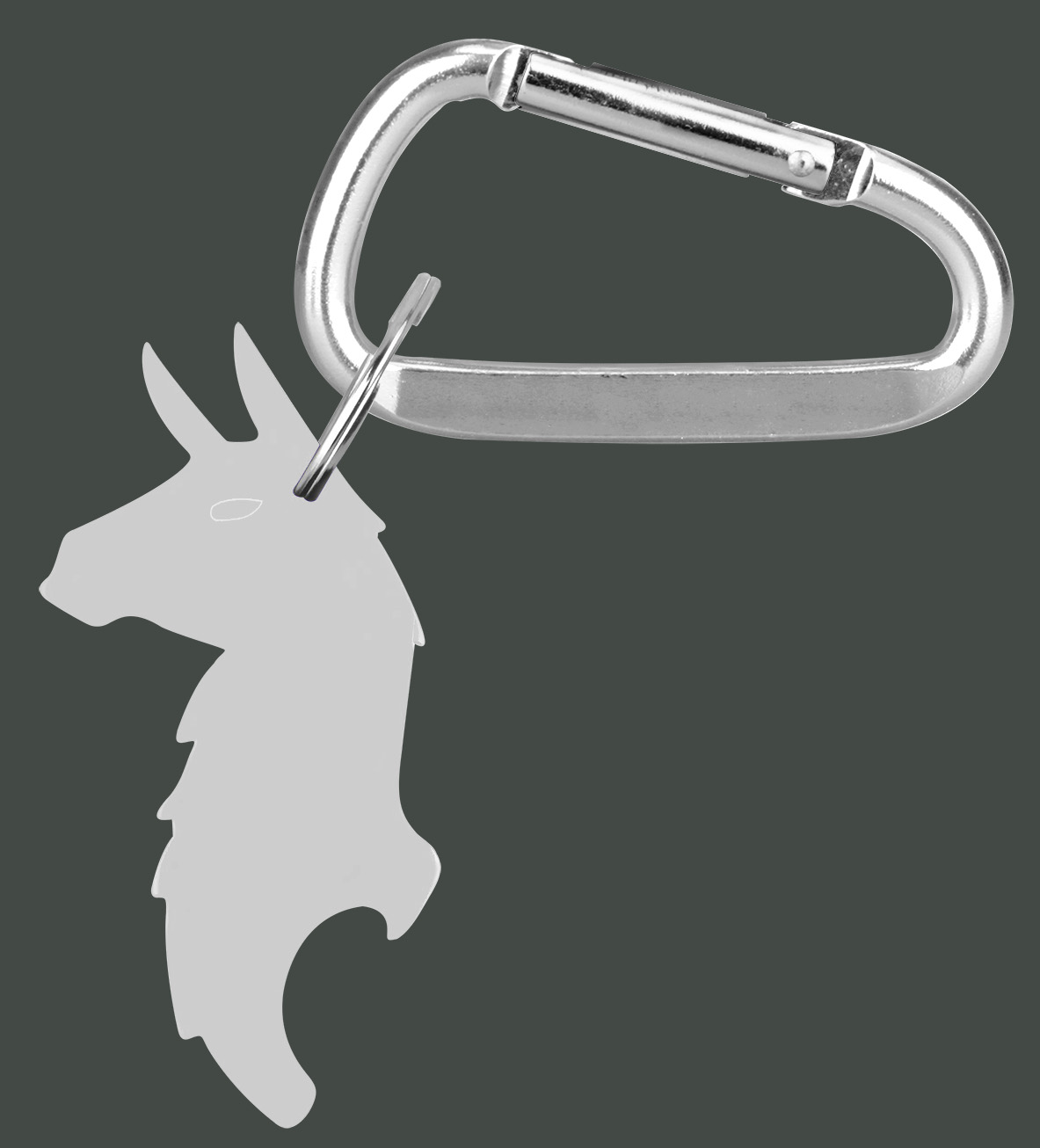 Llama Shape Bottle Opener Key Ring with Carabiner 2
