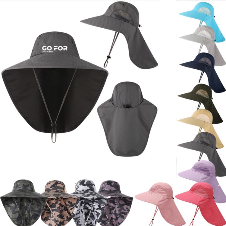 Wide Brim Sun Hat With Neck Flap 1
