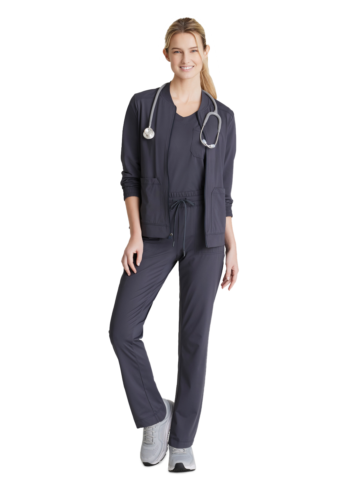 Skechers Slip-Ins - Women's Three-Pocket Zip-Up Contour Warm-Up Scrub Jacket 9