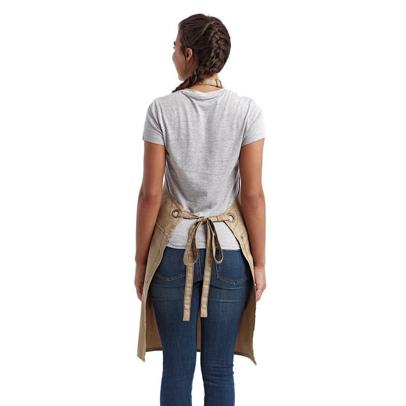 Artisan Collection By Reprime Unisex 'Barley' Contrast Stitch Recycled Bib Apron 14