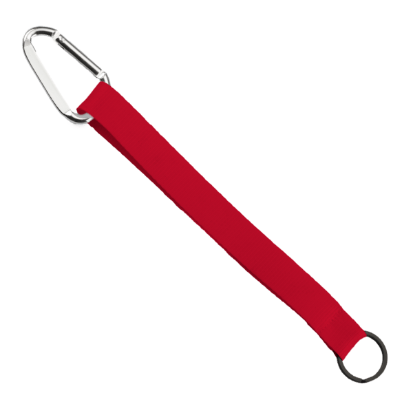 3/4" Sewn Polyester Keychain with Metal Split-Ring and Carabiner 81