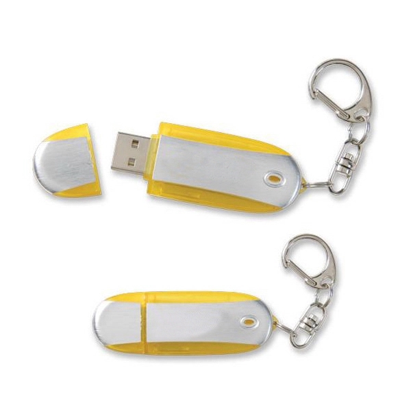 Oval 1GB USB Flash Drive With Keychain 2