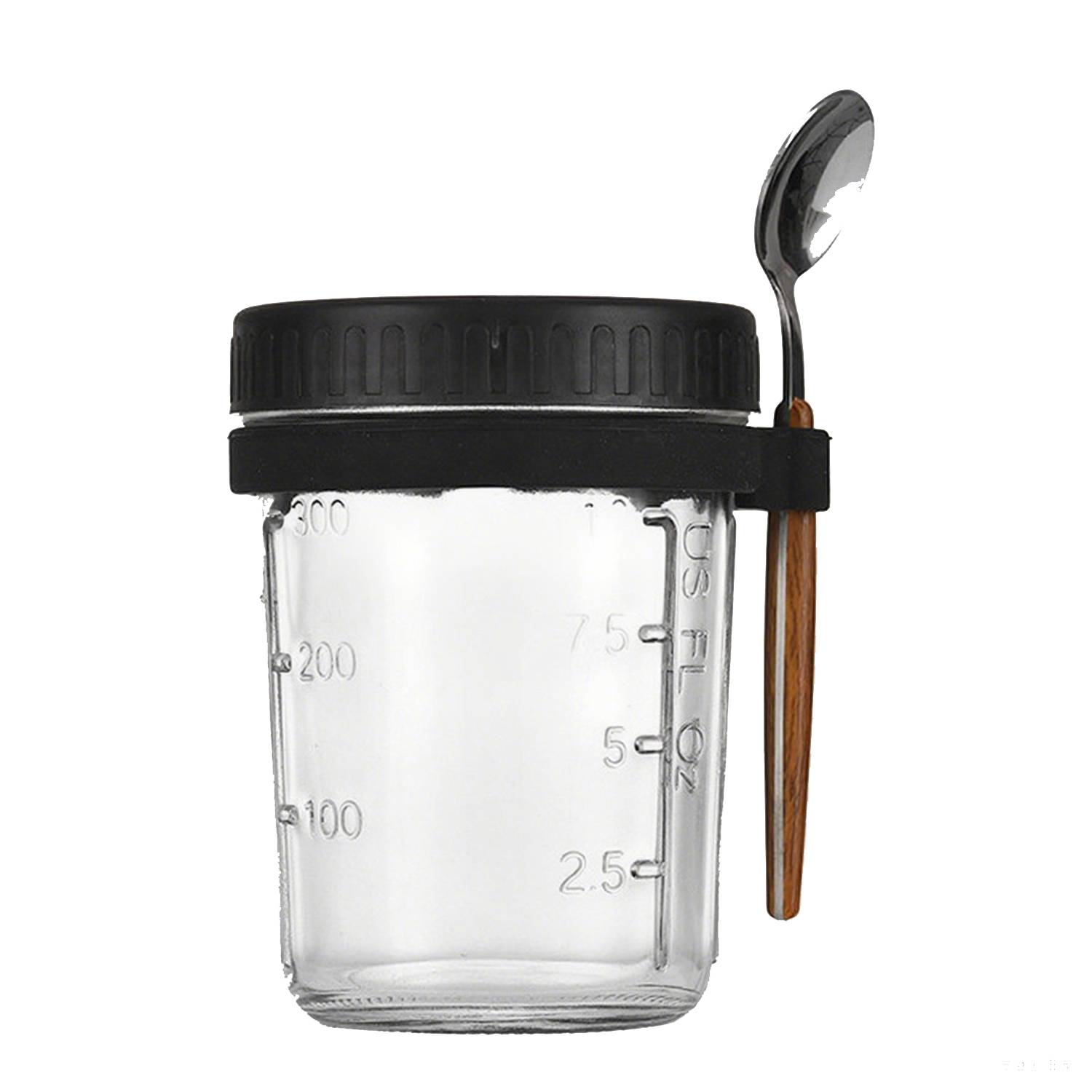 13oz Lead Free Glass Mason Jars w/Spoon 6