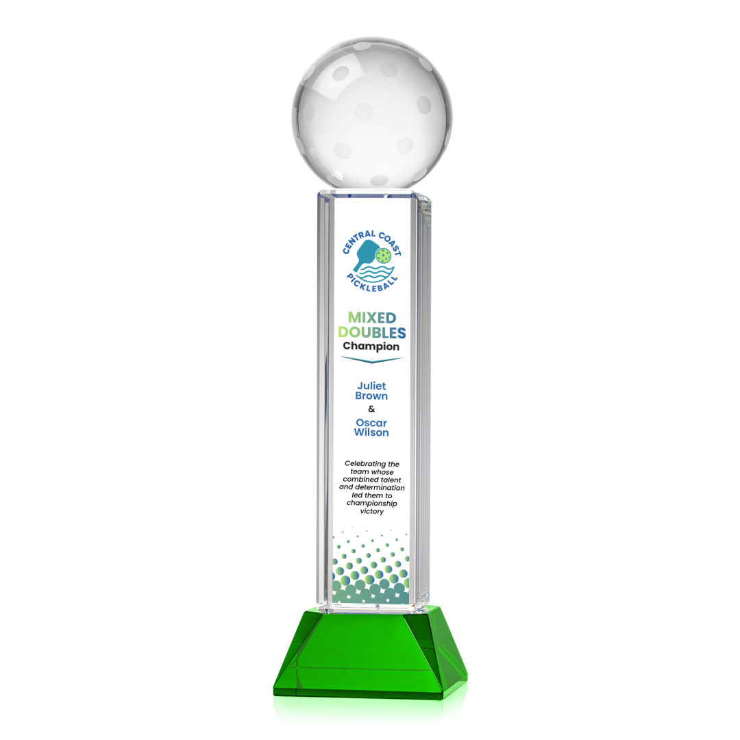 Pickleball VividPrint™ Award on Stowe Base - Green 10