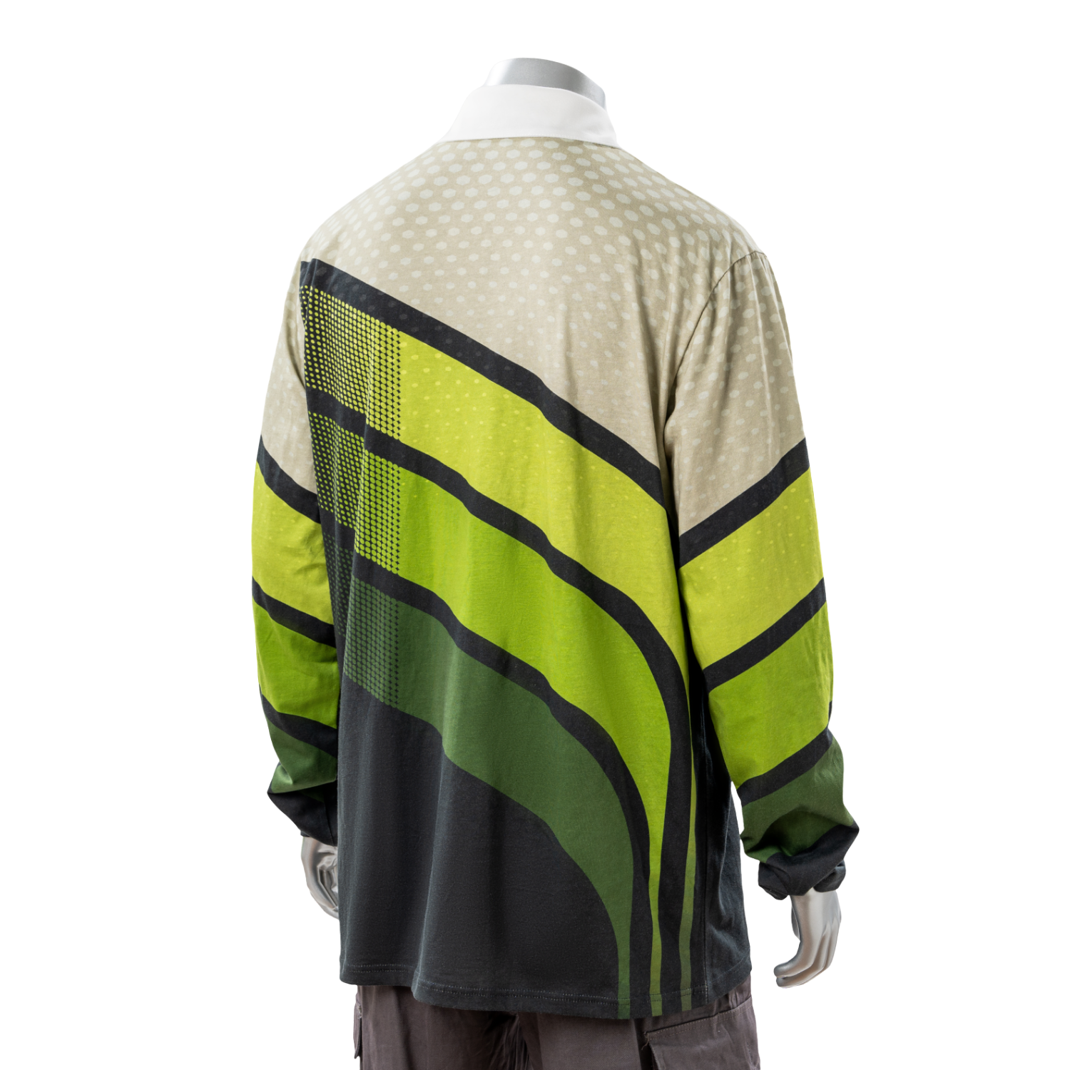 100% Cotton Full Color Reactive Digital Print Men's Long Sleeve Polo - 5.3 oz 2