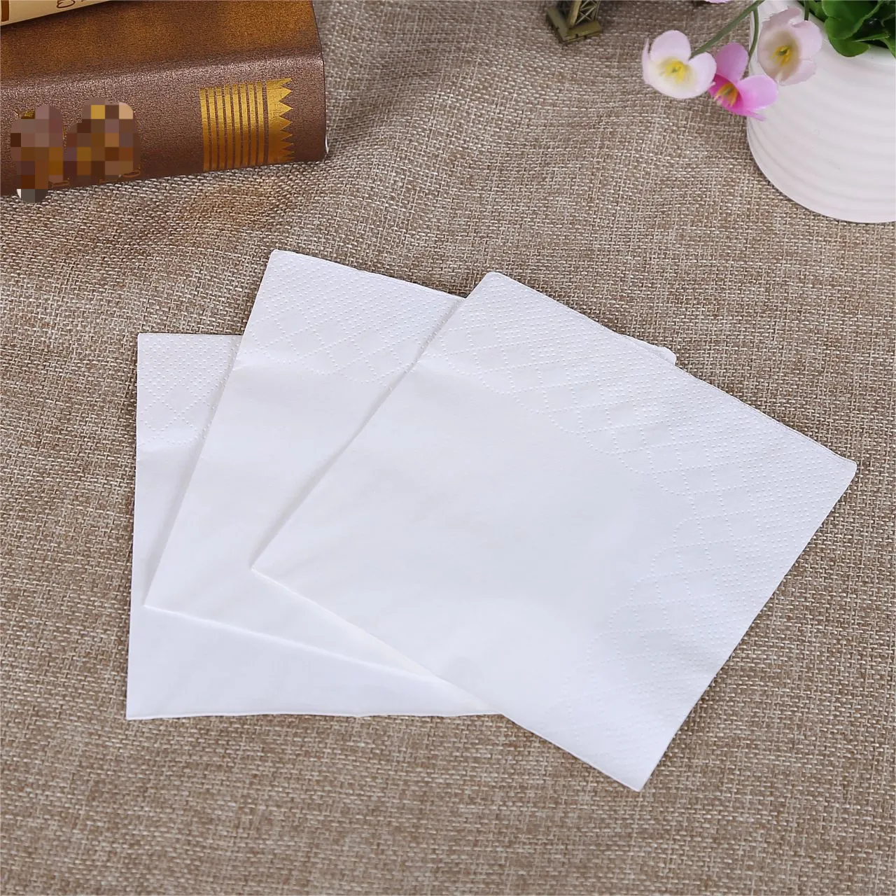 White Beverage Napkins-Digital Full Color 1