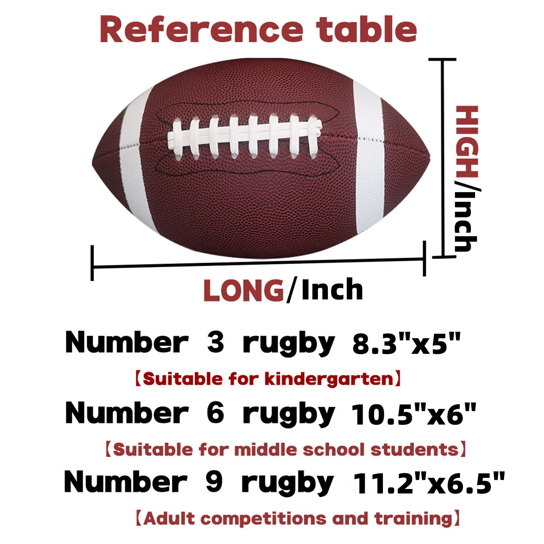 #6 Official Size Inflatable Rugby Football 3