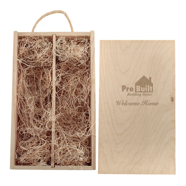 Rustic Laser-Engraved Double Wood Box 1