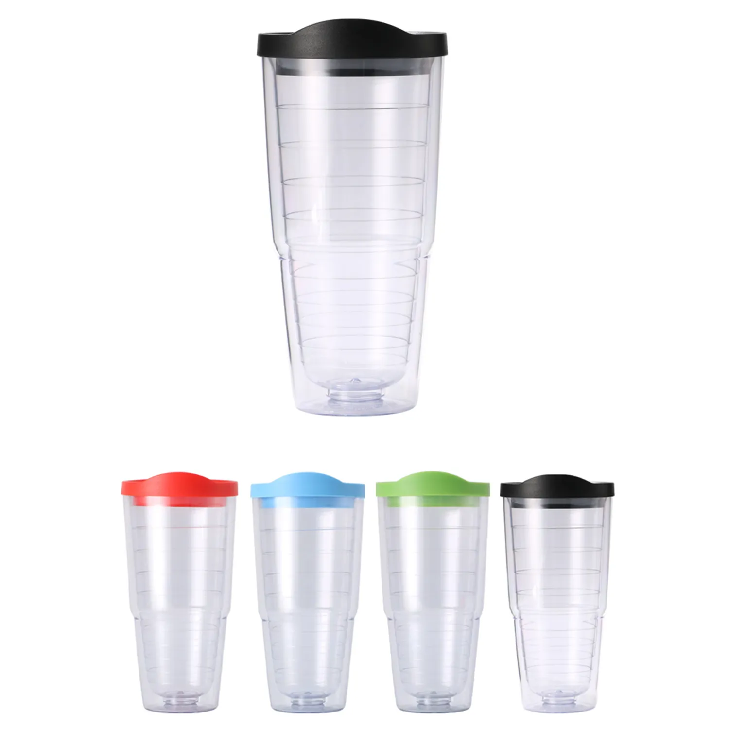 24Oz Double Wall Solid Clear Orbit Acrylic Tumbler 2