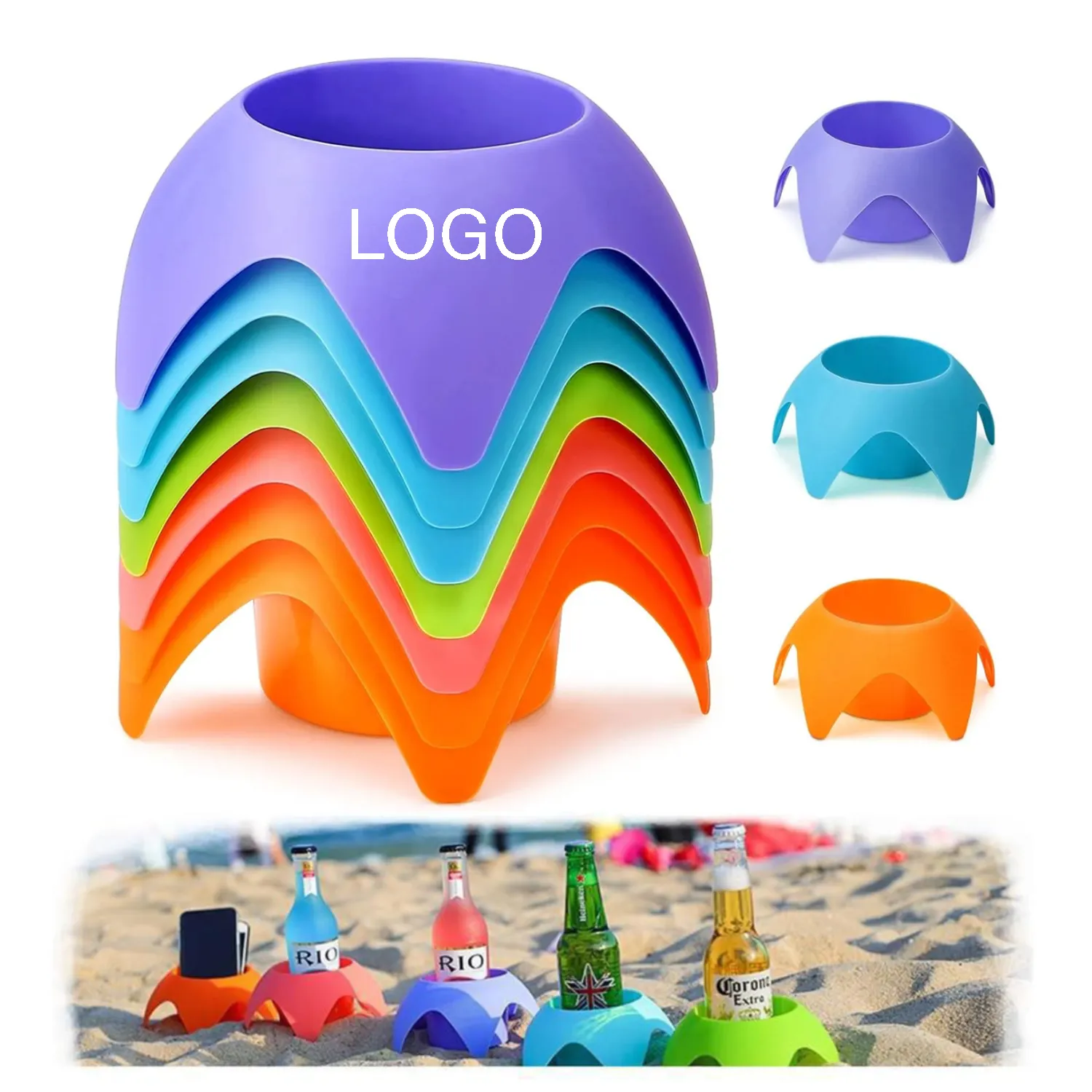 Portable beach beer and beverage holder 1