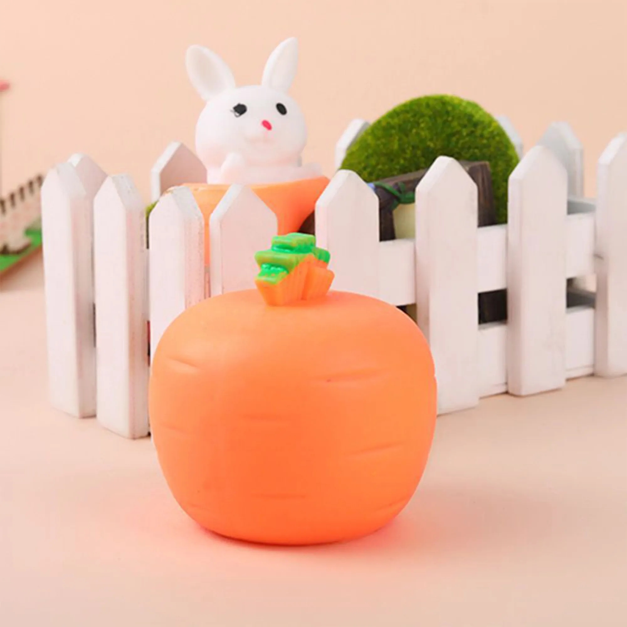 Vinyl Carrot Bunny Squeeze Stress Relief Toy 5