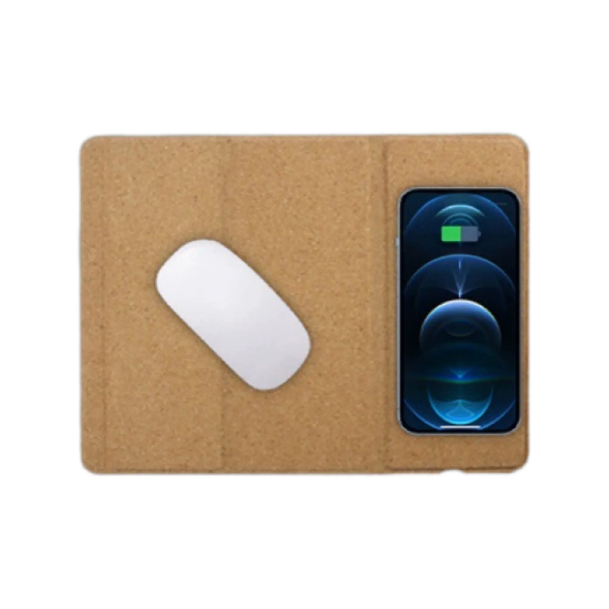 3-Fold Cork Mouse Pad With Wireless Fast Charging 6