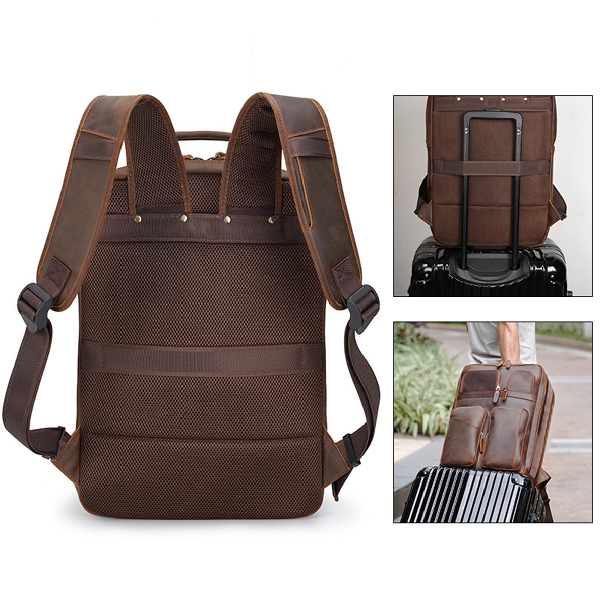 Vintage Leather Laptop Backpack 3