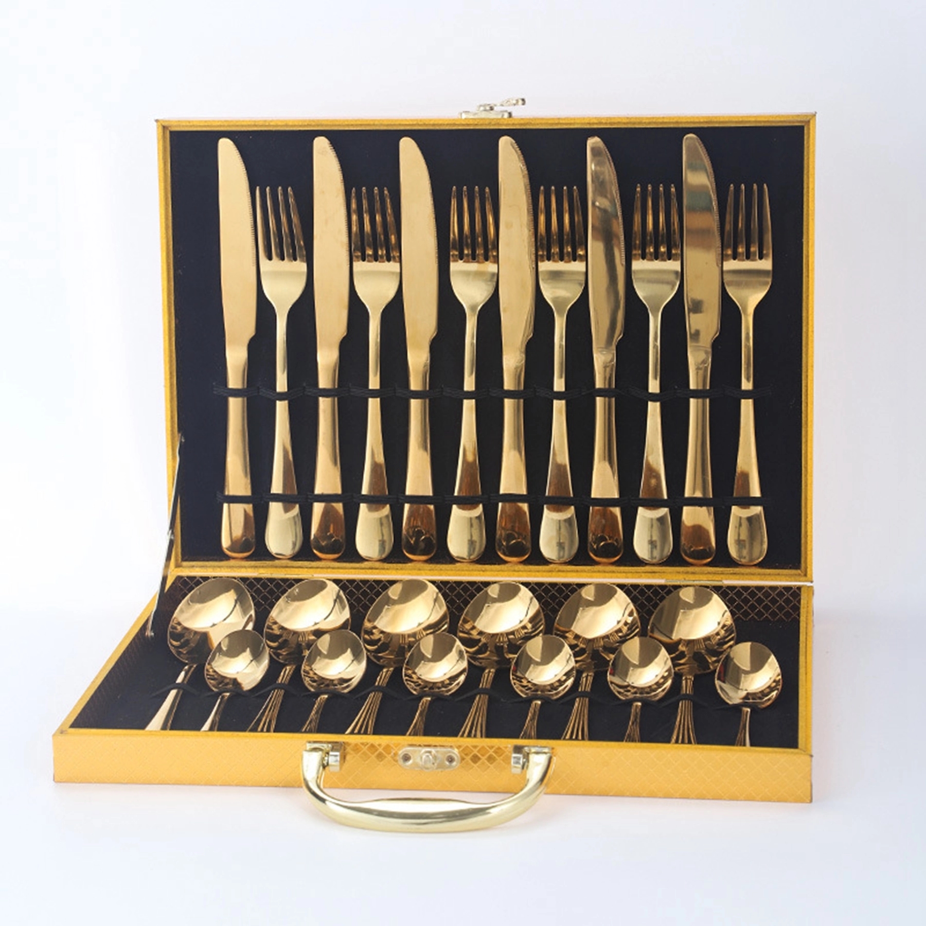 24 Pcs Stainless Steel Cutlery Set with Wooden Case 2
