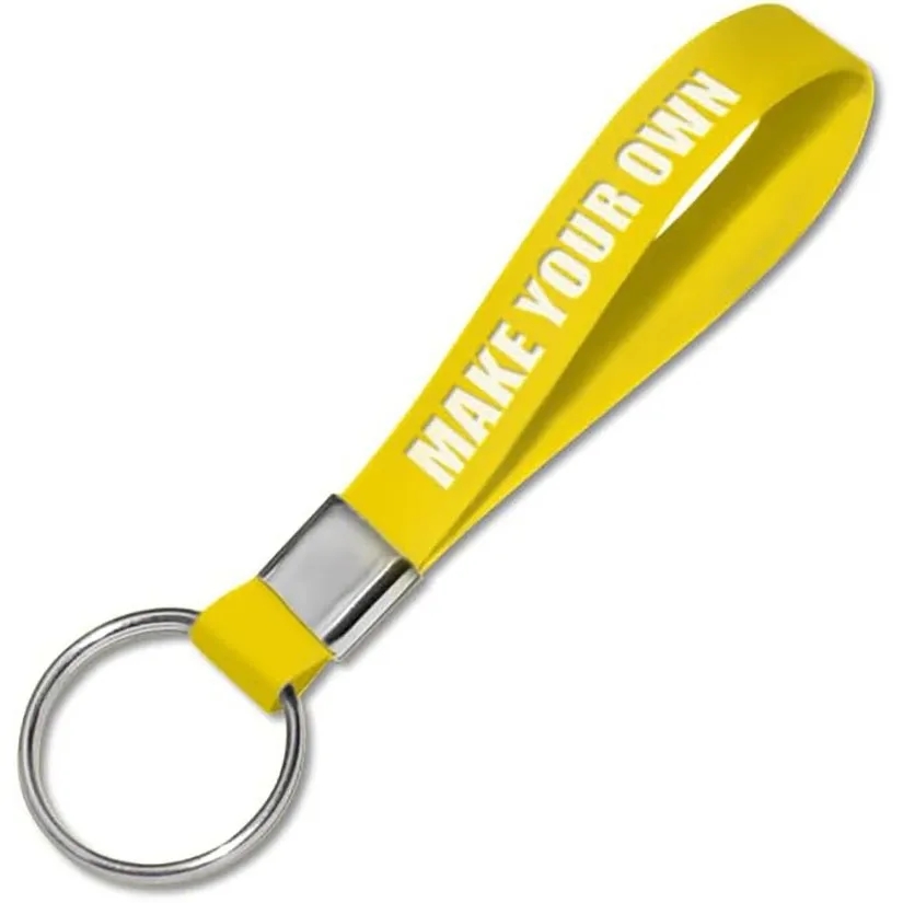 Screen Printed Silicone Wristband Keychain 4