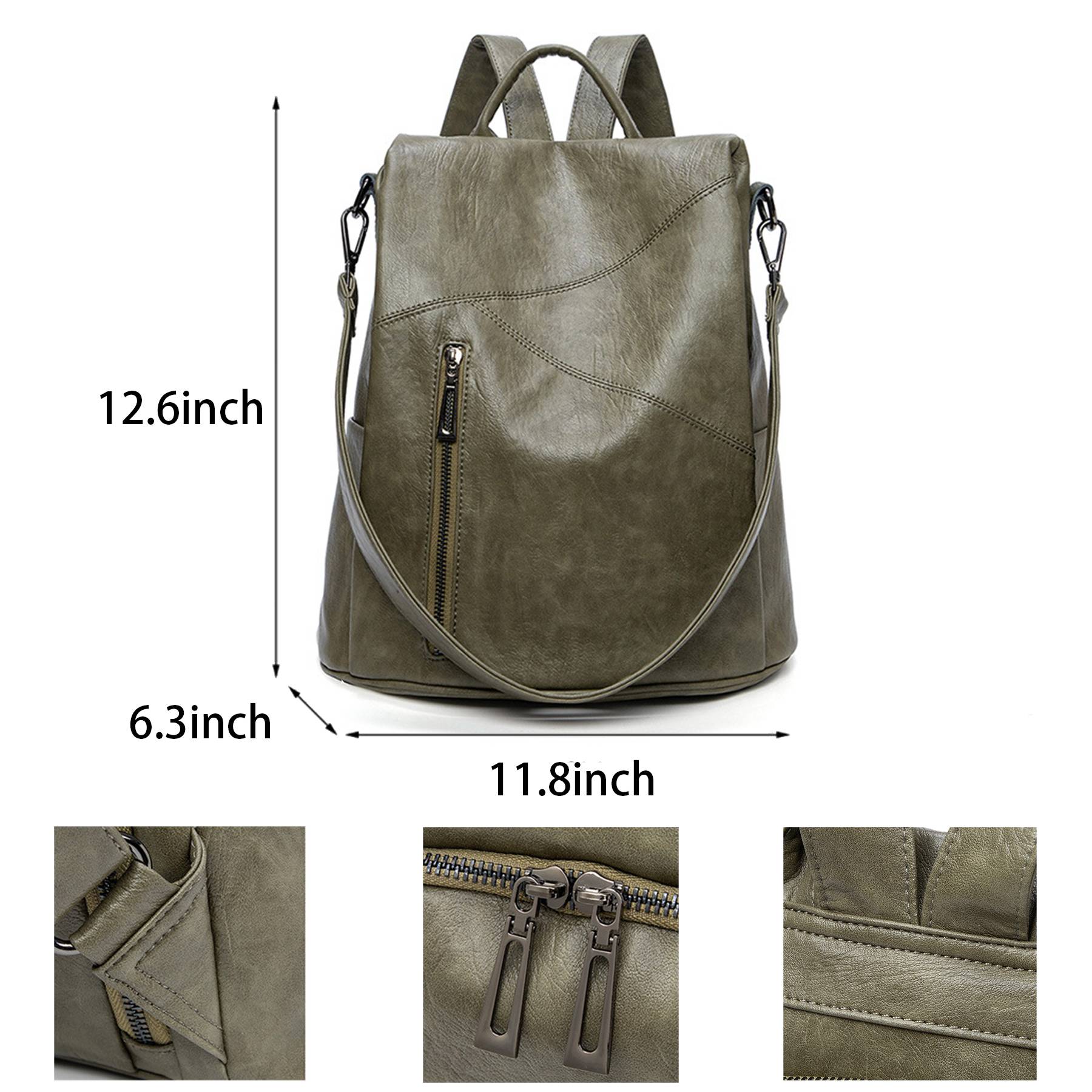 Polyurethane Women Purse Fashion Travel Shoulder Backpack 1