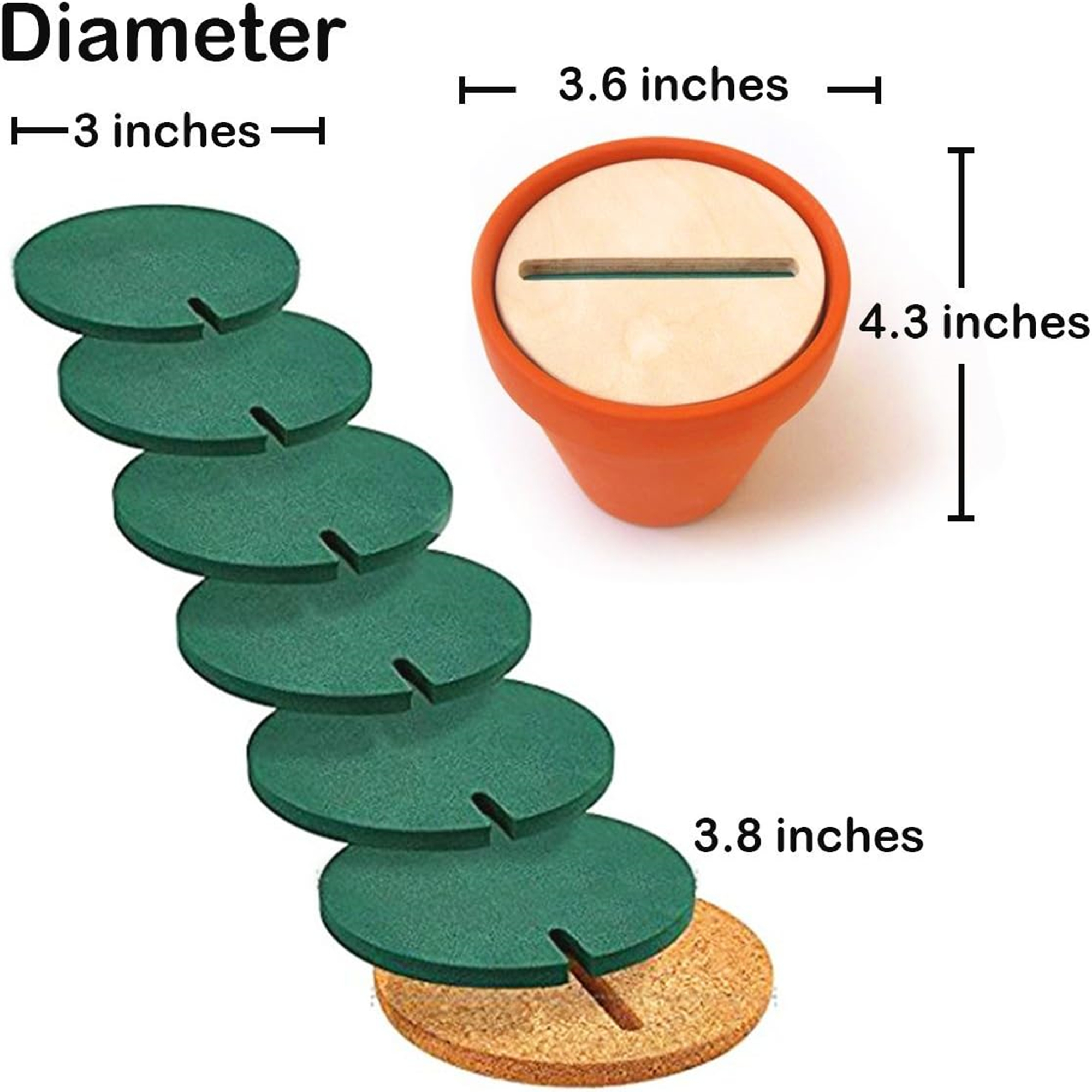 Set Of 6 DIY Cactus Coasters With Flowerpot Holder 4