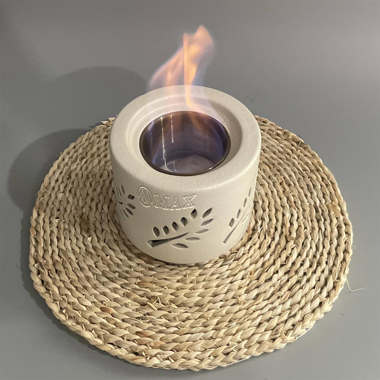 Small Portable Cement Fireplace Indoors 4